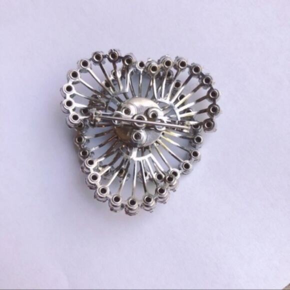 Vintage Circular Rhinestone Shiny Brooch Pin - Picture 3 of 4